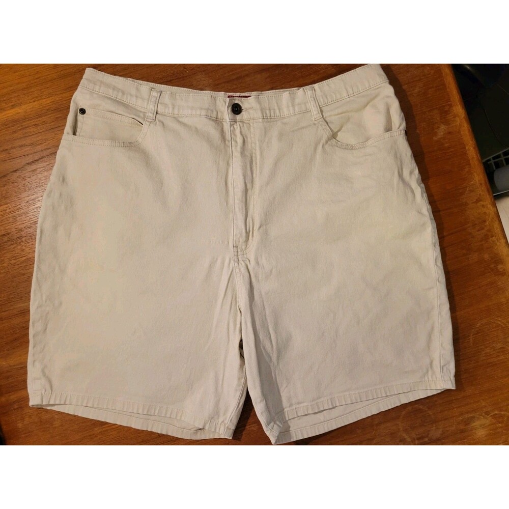 Vtg LA Blues 22W High Rise Khaki Stretch Shorts Womens Mom Summer Spring Cruise